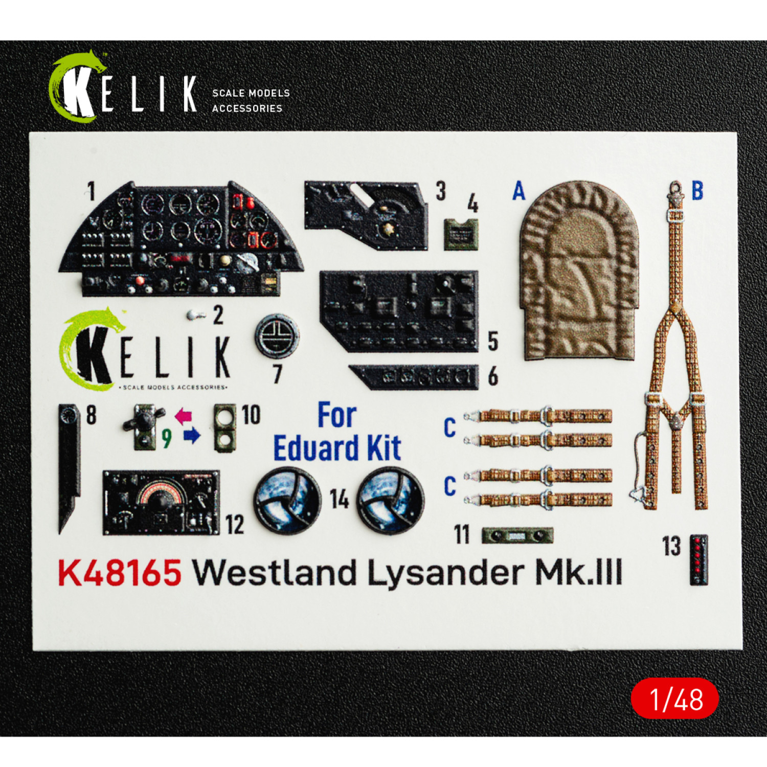 Westland Lysander Mk.III - 适用于 Eduard 套件 (1/48) 的 3D 内饰贴纸